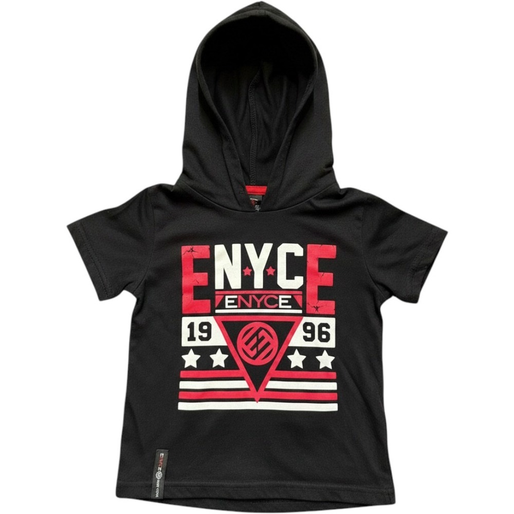 Enyce New York Boys Black Graphic Short‎ Sleeve Hoodie Shirt 18M Style 2304